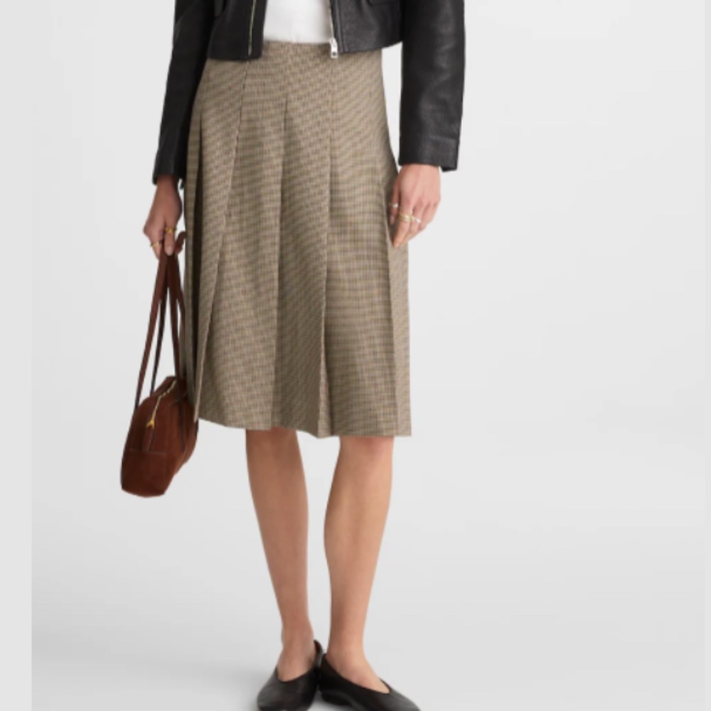 MADEWELL a line midi skirt in wool blend twill
